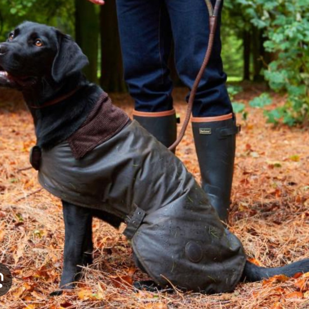 Barbour waxed cotton dog coat - size XXL
